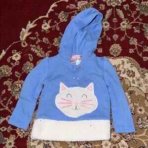 Kidgets Blue Hoodie with Cat Design